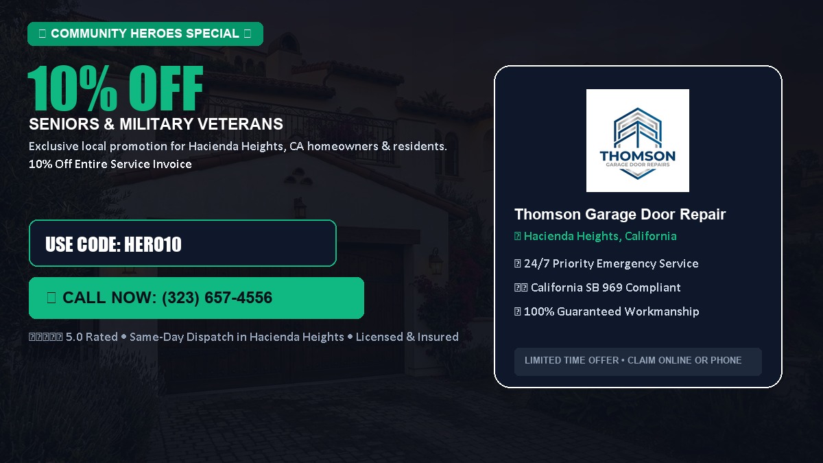 10% OFF Senior Citizens (65+) & Military / Veteran Community Discount in Hacienda Heights, CA